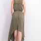 Style & Co Women's Handkerchief-Hem Dress Med Green Size Medium