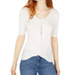 BCX Junior's Knot Front Top White Size Large