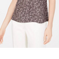 Anne Klein Women's Sleeveless Polka Dot Blouse Dark Gray Size Large