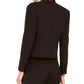 Bar III Women's Tuxedo Satin-Trim Open-Front Double-Breasted Blazer Black Size 12