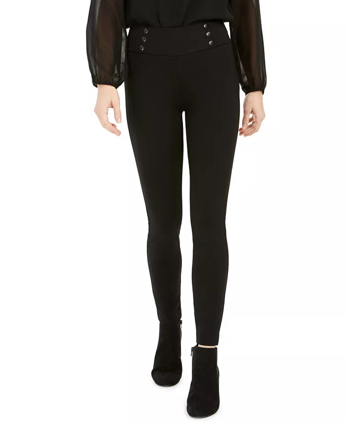 Bar III Women's Skinny Pull-On Dress Pants Black Size Medium