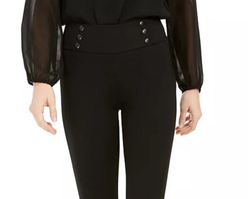 Bar III Women's Skinny Pull-On Dress Pants Black Size Medium