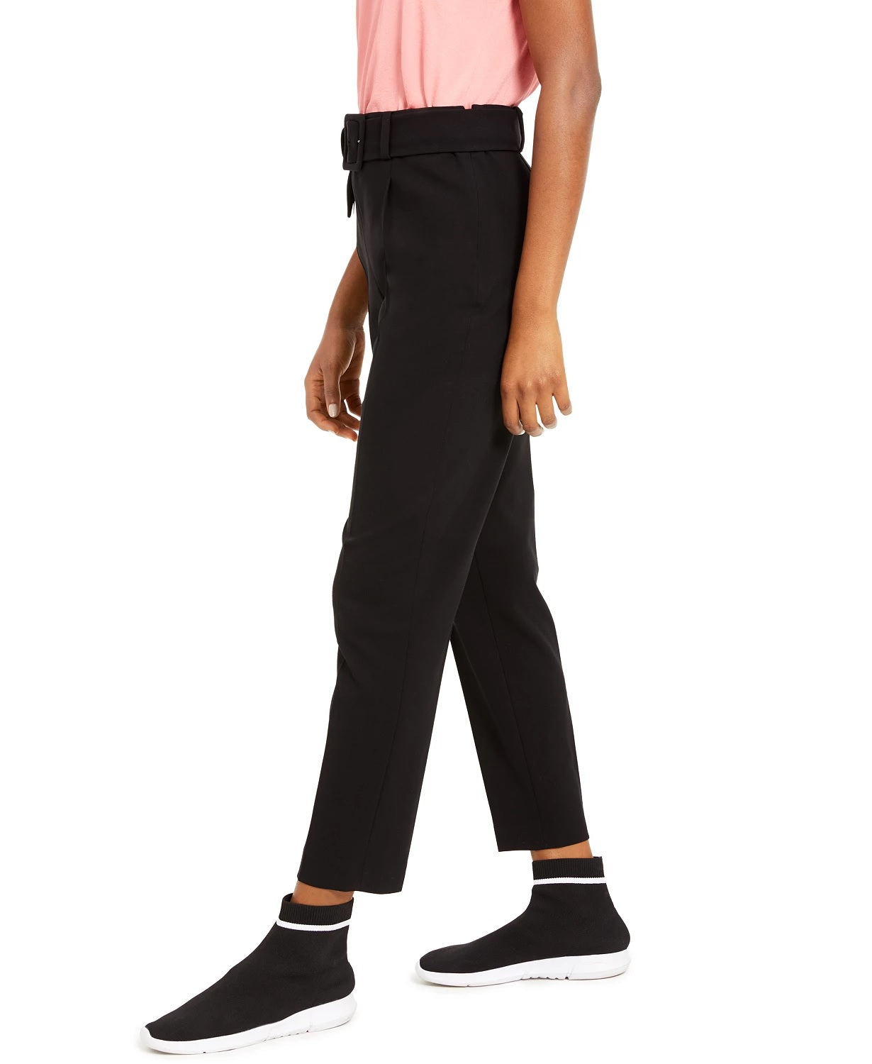 Bar III Women's Belted Pants Black Size 0