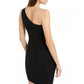 BCX Junior's Rhinestone Trim One Shoulder Dress Black Size X-Small