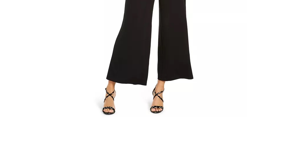 Thalia Sodi Women's Lace Mesh Surplice Jumpsuit Black Size XX-Large
