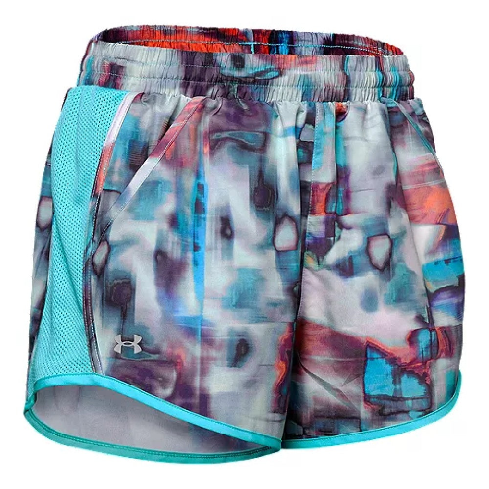 Under Armour Women's Fly-By Printed Running Shorts Natural Size X-Large