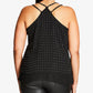 City Chic Women's Trendy Plus Size Strappy Metallic Stud Tank Top Black Size 20W