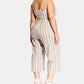 City Chic Women's Trendy Carmine Striped Cropped Jumpsuit White Size 18W