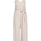 City Chic Women's Trendy Carmine Striped Cropped Jumpsuit White Size 18W