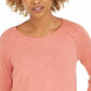 Style & Co Women's Cotton High-Low Top Pink Size Small
