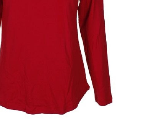Charter Club Women's Cotton Mock-Neck Top Medium Red Size X-Large