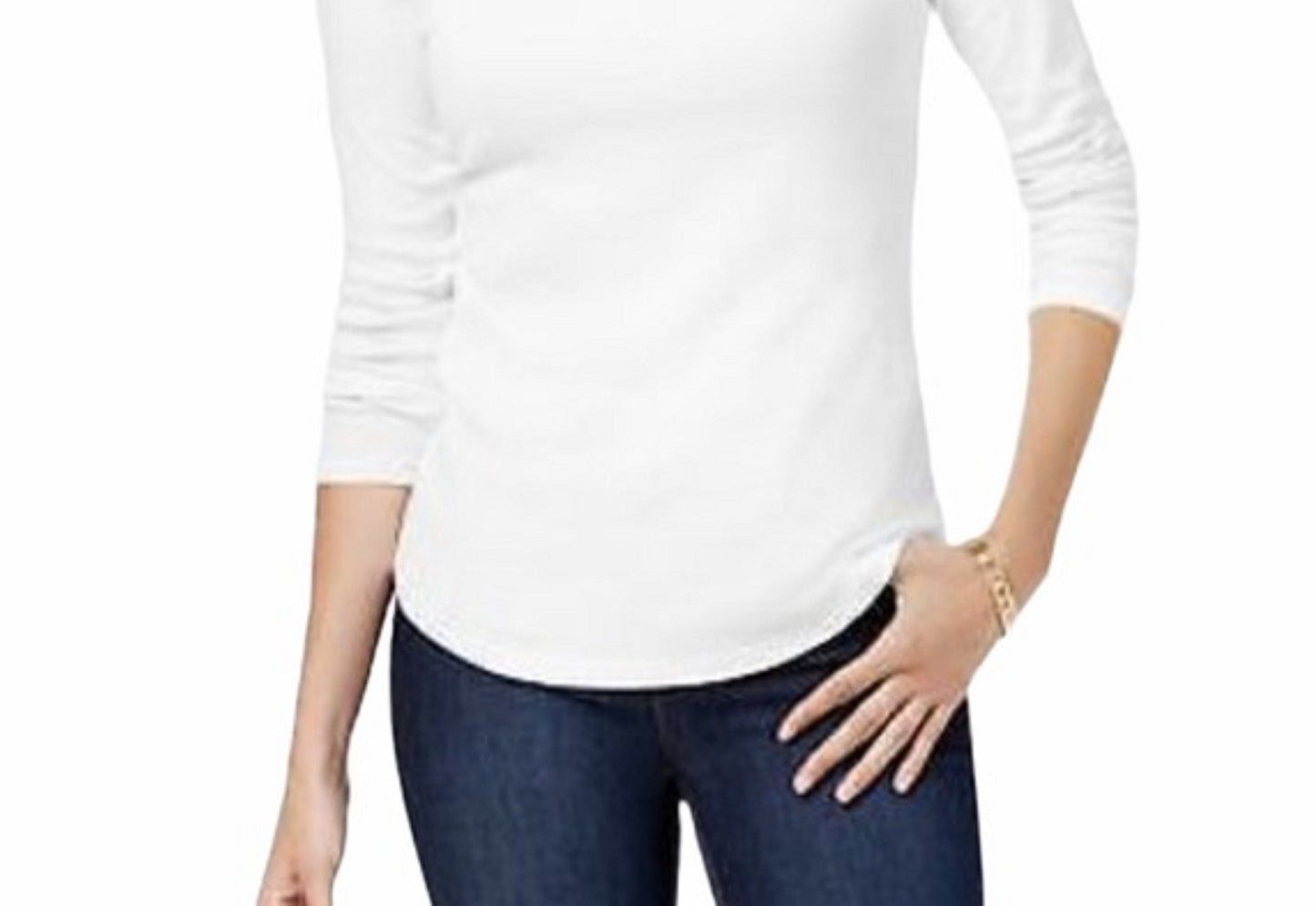 Charter Club Women's Cotton Mock-Neck Top White Size Extra Large