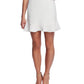CeCe Women's Flutter Hem Moss Crepe Skirt Ivory White Size 4