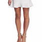CeCe Women's Flutter Hem Moss Crepe Skirt Ivory White Size 4