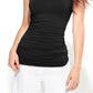 INC International Concepts Women's International Concepts Ruched V-Neck Top Black Size Medium
