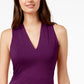 INC International Concepts Women's Ruched V-Neck Top Purple Size X-Small