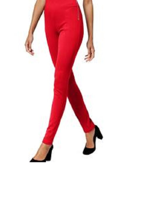 INC International Concepts Women's Zip-Detail Skinny Pants Dark Red Size 2 Petite