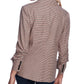1.STATE Women's Minicheck Ruched Sleeve Blazer Brown