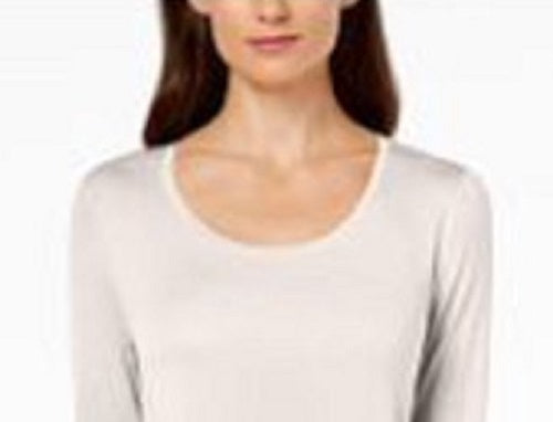 JM Collection Women's Scoop-Neck Top Dark Beige Size Large