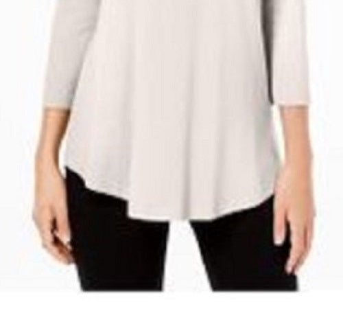 JM Collection Women's Scoop-Neck Top Dark Beige Size Large