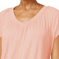 JM Collection Women's Blouson T-Shirt Pink Size X-Large