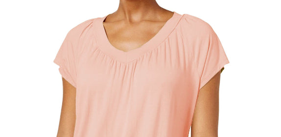 JM Collection Women's Blouson T-Shirt Pink Size X-Large