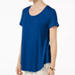 JM Women's Collection Scoop-Neck Top Bright Blue Size Small