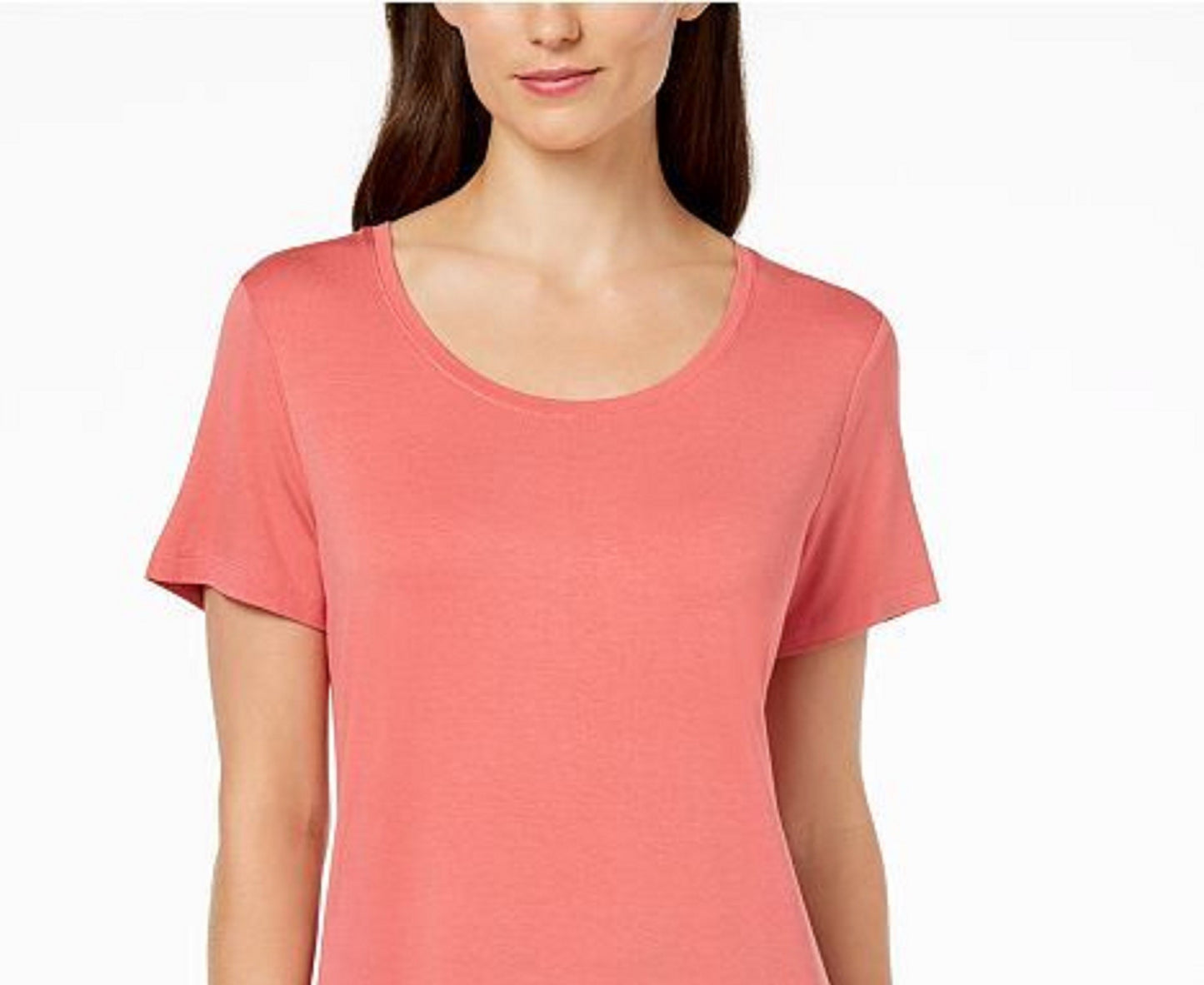 JM Women's Collection Scoop-Neck Top Med Pink Size Medium