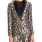 Vince Camuto Women's Leopard Jacquard Blazer Size 0 - Black Gray Size 0