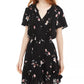 American Rag Juniors'' Floral-Print Pintuck Dress Black Size Medium