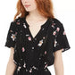 American Rag Juniors'' Floral-Print Pintuck Dress Black Size Medium