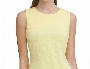 Tommy Hilfiger Women's Colorblocked Asymmetrical Dress Yellow Size 16