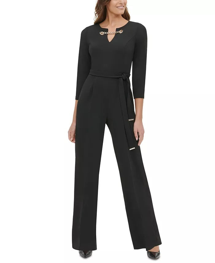 Tommy Hilfiger Women's Grommet Neck Jumpsuit Black Size 2