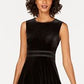 Calvin Klein Women's Velvet Illusion A Line Dress Black Size 16