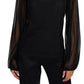 Sanctuary Women's Spot The Signs Flocked Dot Mesh Top Black Size X-Small
