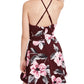 Speechless Junior's Floral A Line Dress Red Size 11