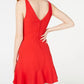 Speechless Junior's V Neck Skater Dress Red Size 13