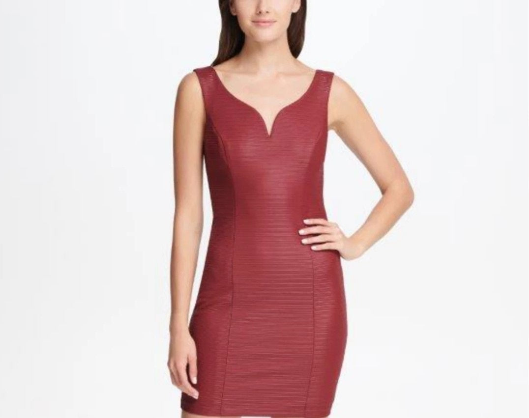 Guess Women's Sweetheart Bodycon Dress Red Size 2