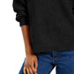 Hippie Rose Juniors' Chenille V-Neck Sweater Black Size Small