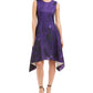 एन नटोरी विमेन एब्सट्रैक्ट फ्लोरल जेकॉर्ड ए लाइन ड्रेस पर्पल साइज़ 16