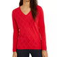 Tommy Hilfiger Women's Studded Argyle Cotton Sweater Medium Red Size X-Small