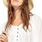 Free People Women's Cool Meadow Cotton Peasant Blouse White Size Small