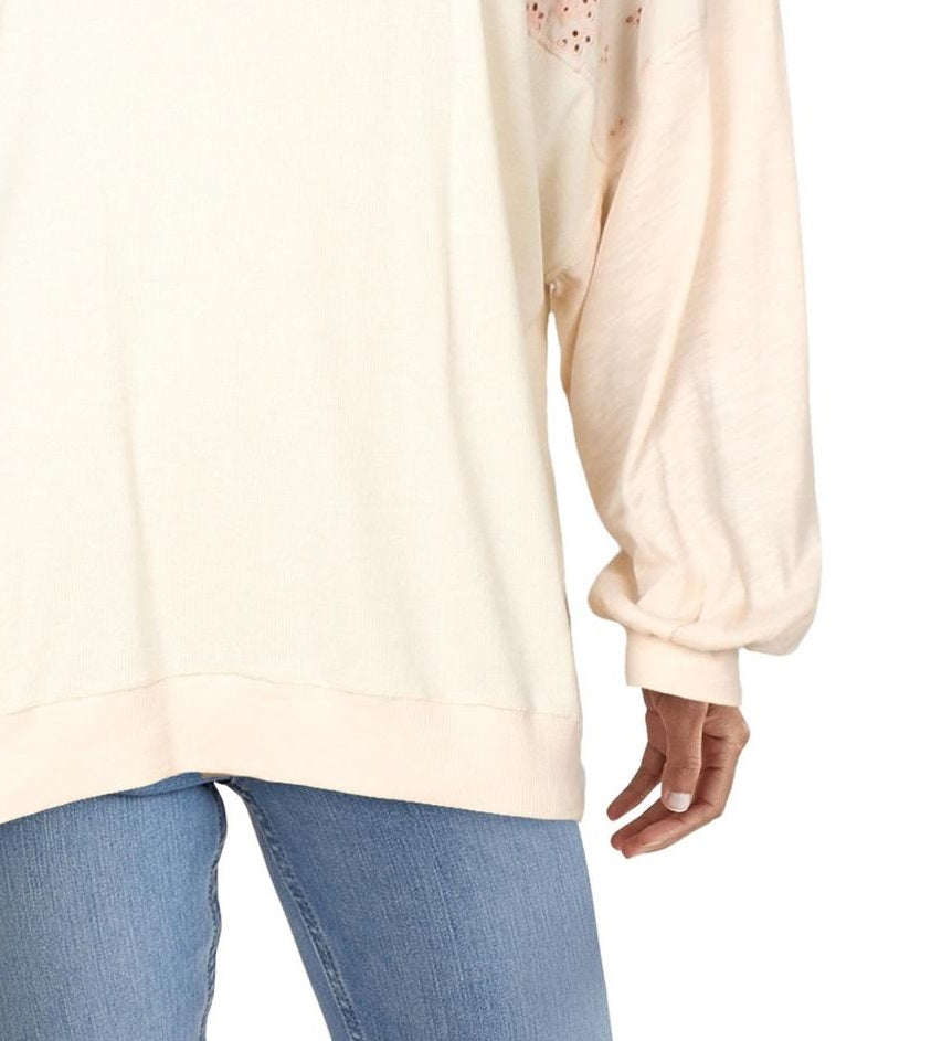 Free People Women's Feelin' It Patch Shirt Coral Orange Size Small