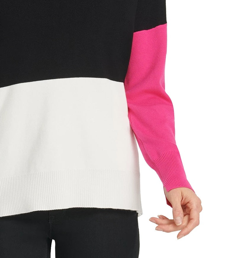 DYNY Women's Colorblocked Sweater Dark Gray Size Extra Large