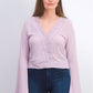 Polly & Esther Juniors' Lace Trim Surplice Top Purple Size Medium
