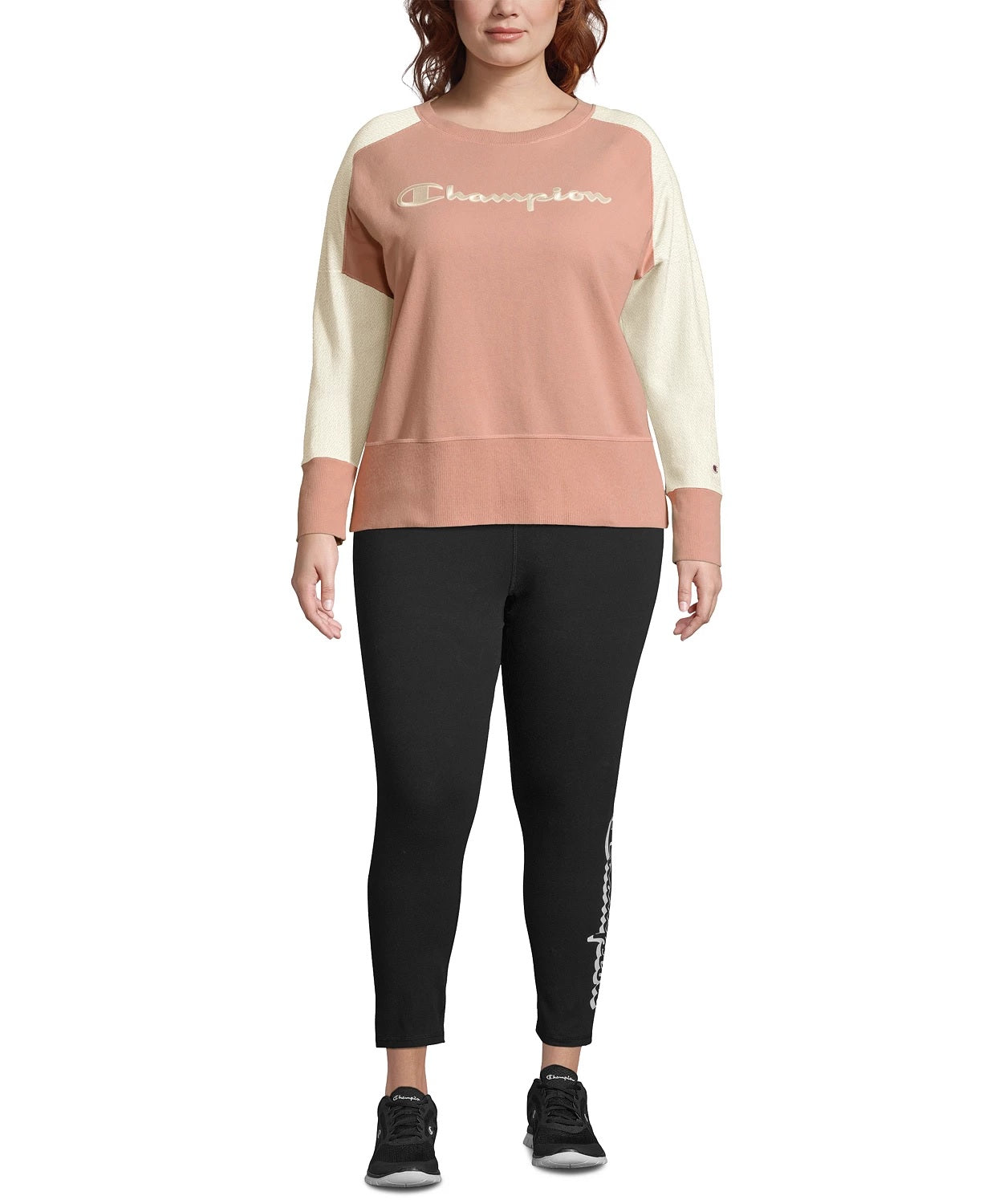 Champion Women's Plus Activewear Fitness Sweatshirt Pink Size 1X