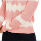Crave Fame Junior's Tie Dyed Crew Neck Sweater Red Size Medium