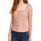 Ultra Flirt Junior's Lace Top Peach Size Medium
