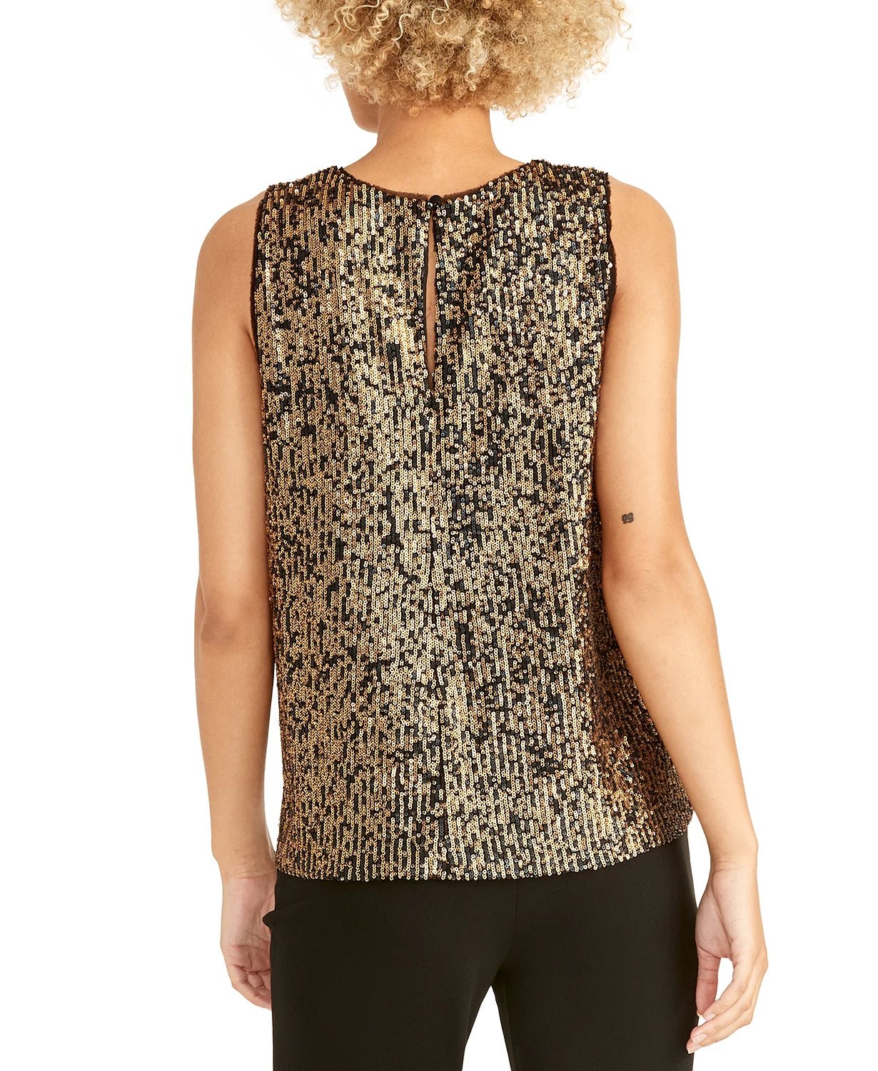 Rachel Roy Women's Aline Sequin Top Dark Yellow Size Large
