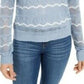 Ultra Flirt Juniors' Pointelle-Knit Hoodie Sweater Navy Size Large